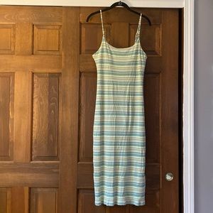 Z supply lemon lime striped ribbed adjustable tank dress size large